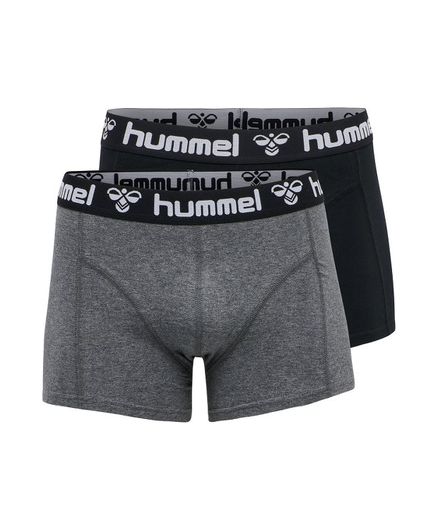 Hummel Mars boxershorts 2-pak sort og mørkegrå til herre – OUTLET billede 1