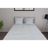 Pudebetræk 60x63 cm - 100% bomuld - Blå ternet hovedpudebetræk - Nordstrand Home