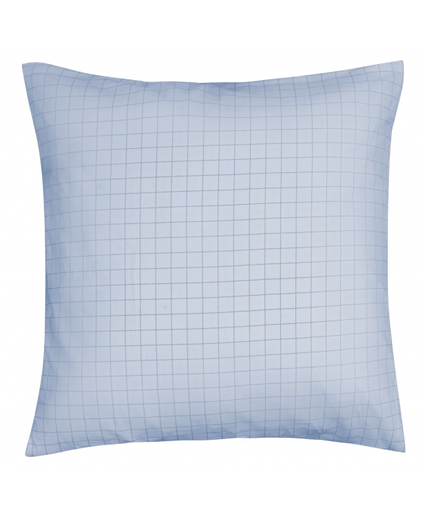 Pudebetræk 60x63 cm - 100% bomuld - Blå ternet hovedpudebetræk - Nordstrand Home billede 1