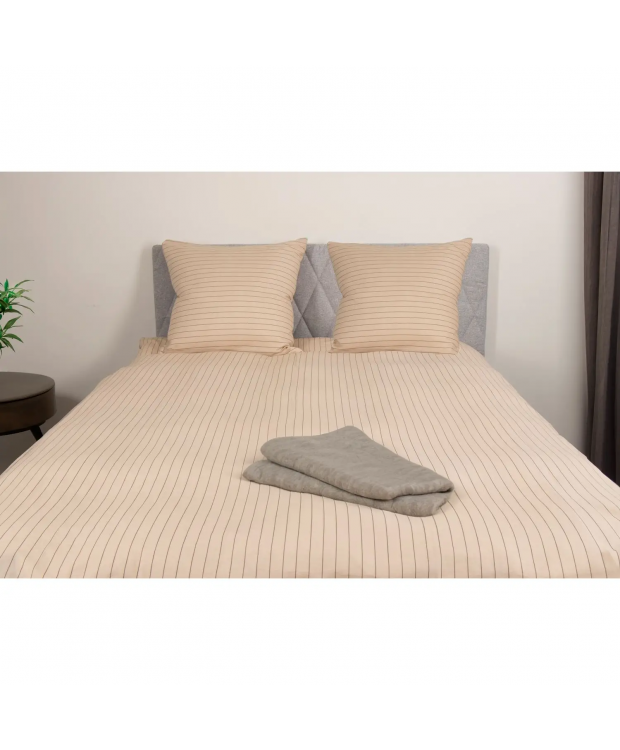Nordstrand Home pudebetræk 60x63 cm i sand med striber billede 2