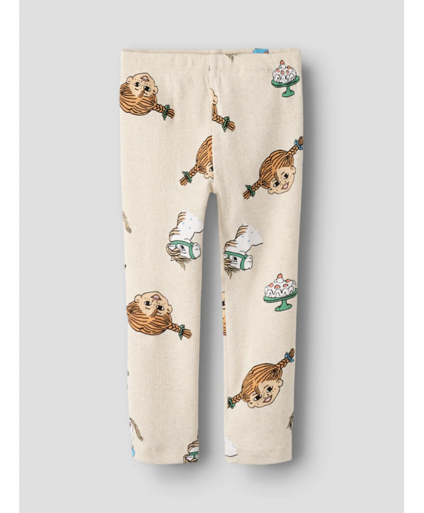 Name It Pippi Langstrømpe-leggings i beige til piger billede 1