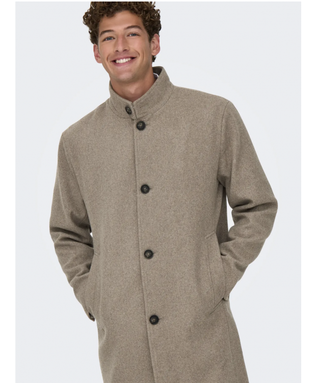 ONLY & SONS Charles Wool Frakke til herre i beige billede 4