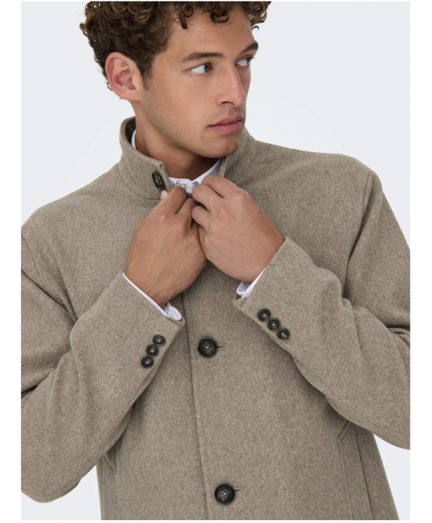 ONLY & SONS Charles Wool Frakke til herre i beige billede 5
