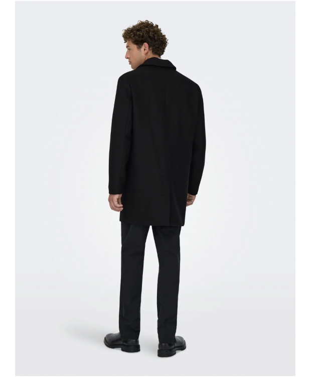 ONLY & SONS Aron uldfrakke til herre i sort billede 4
