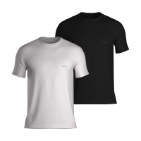 BOSS 2pak Rib T-shirts med rund hals i sort og hvid til herre- OUTLET