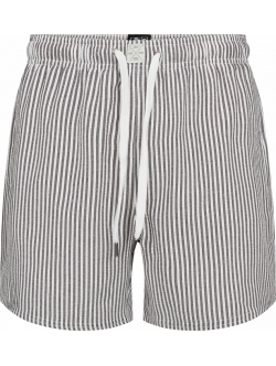 JBS badeshorts i hvid med brungrå striber til herre