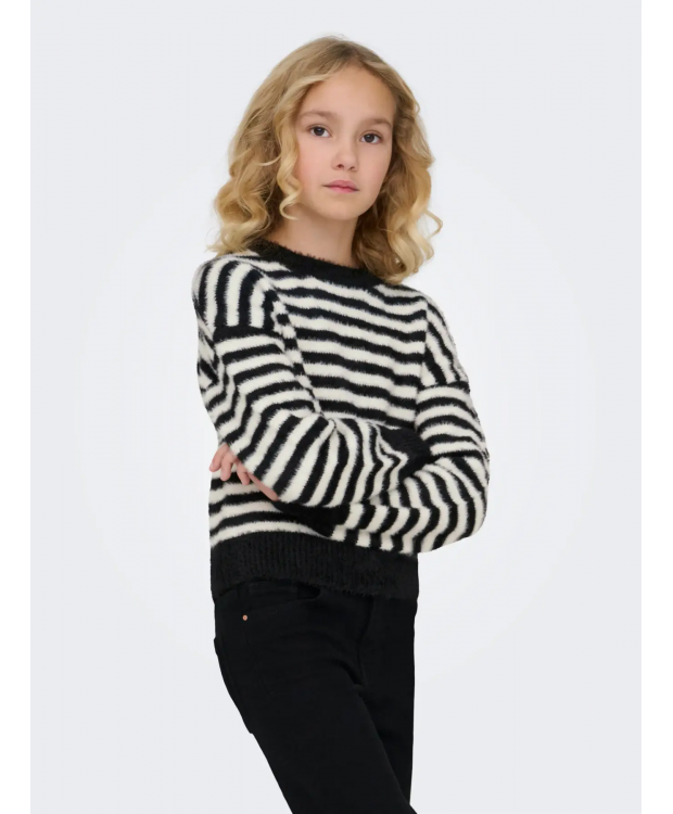 KIDS ONLY bluse i sort med hvide striber til piger billede 1