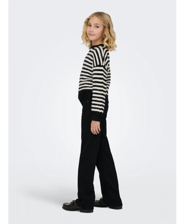 KIDS ONLY bluse i sort med hvide striber til piger billede 2