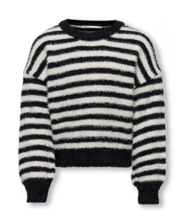 KIDS ONLY bluse i sort med hvide striber til piger billede 4