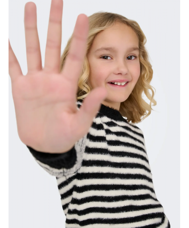 KIDS ONLY bluse i sort med hvide striber til piger billede 7
