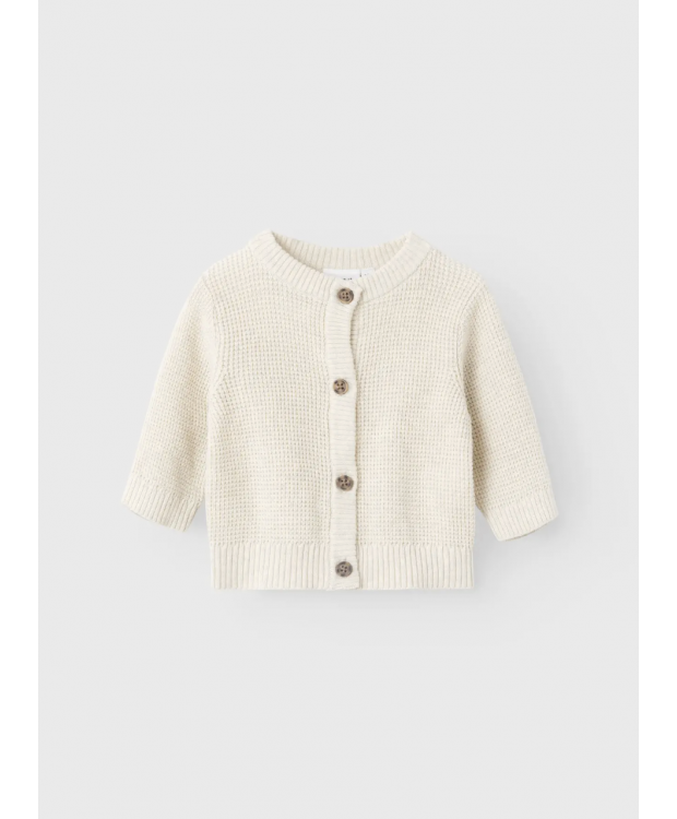 Name It strikcardigan i beige til baby billede 3