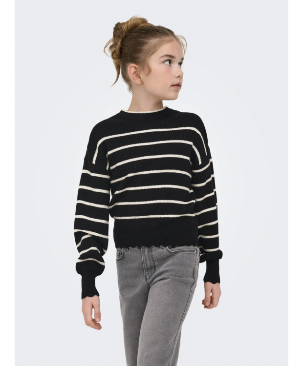 KIDS ONLY strikpullover i sort til piger billede 7