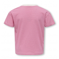 KIDS ONLY Cropped t-shirt med lyserød/hvid striber til piger