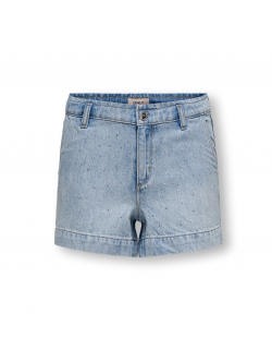 KIDS ONLY denimshorts i blå med rhinsten til piger