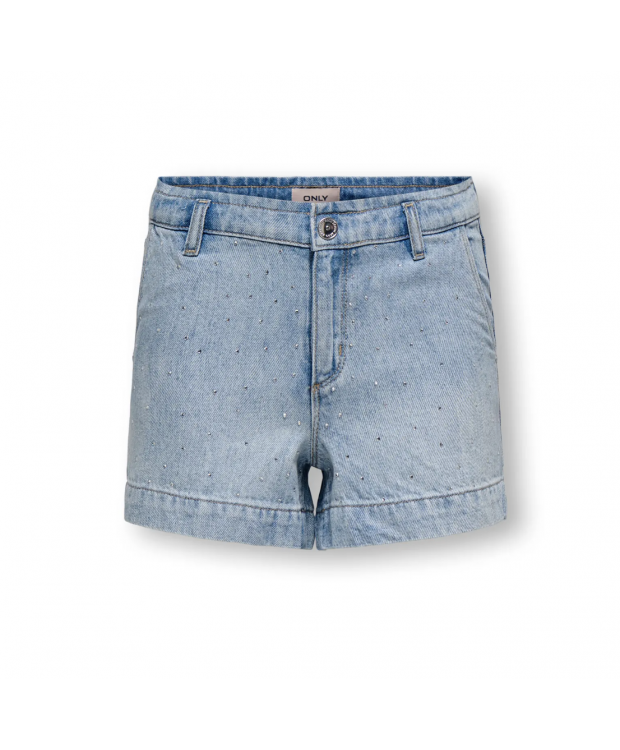 KIDS ONLY denimshorts i blå med rhinsten til piger billede 1