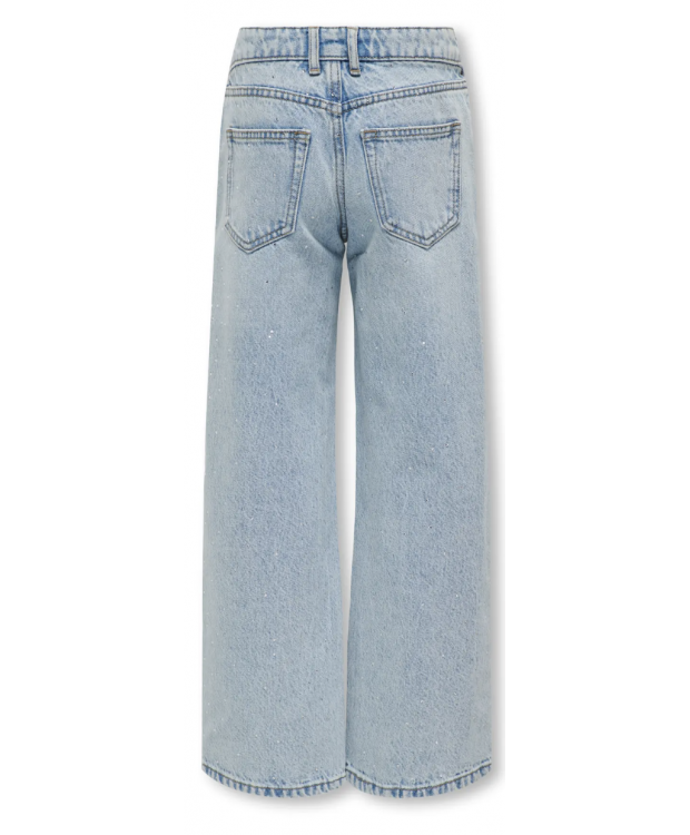 KIDS ONLY lyseblå wide-leg-jeans med sten til piger billede 2