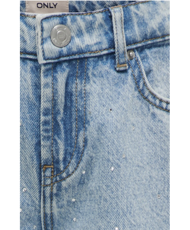 KIDS ONLY lyseblå wide-leg-jeans med sten til piger billede 6