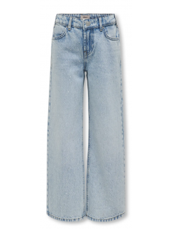 KIDS ONLY lyseblå wide-leg-jeans med sten til piger