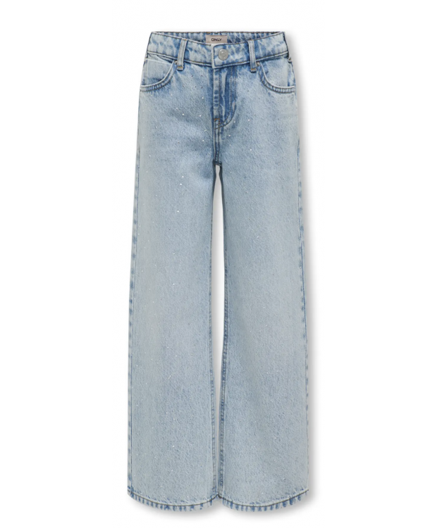 KIDS ONLY lyseblå wide-leg-jeans med sten til piger billede 1