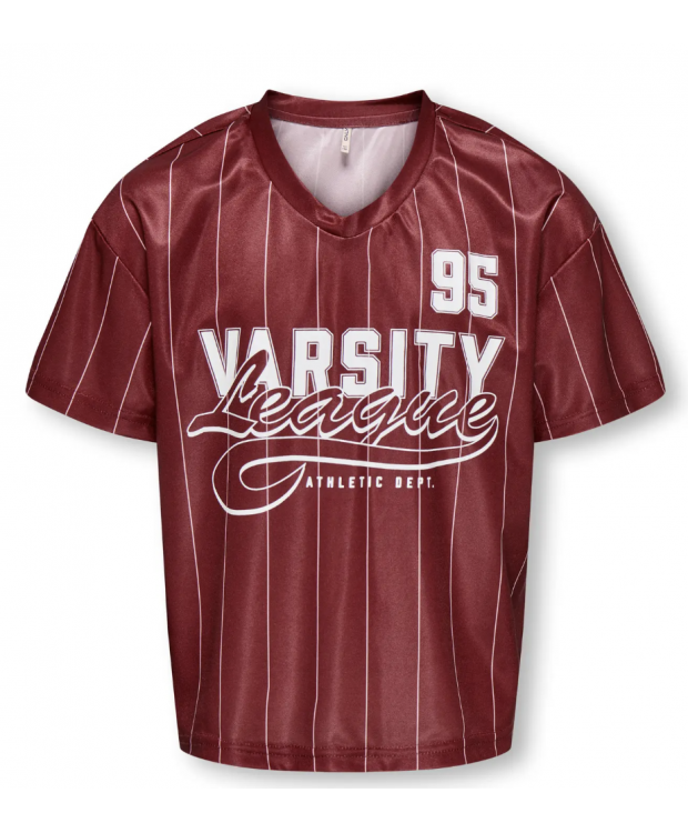 KIDS ONLY sporty T-shirt med V-hals i Cabernet League til piger billede 1