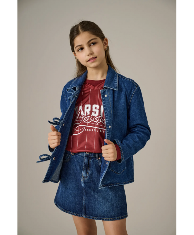 KIDS ONLY sporty T-shirt med V-hals i Cabernet League til piger billede 3