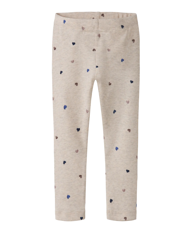 Name It leggings i beige med hjerter til piger billede 1