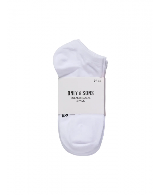 ONLY & SONS 5-pak ankelsokker i hvid til herre billede 3