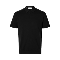 Selected  Strikket Polo i sort til herre