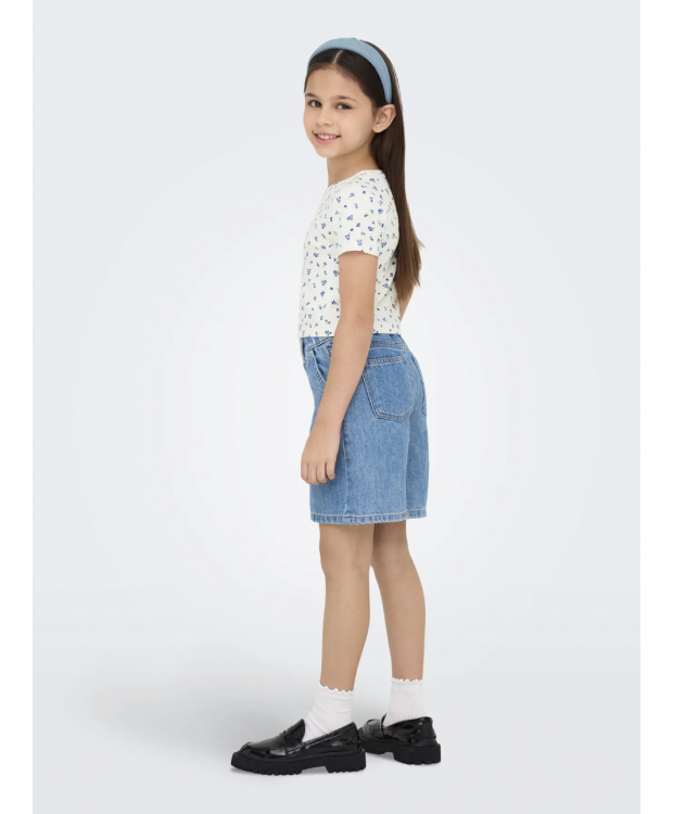 KIDS ONLY top i hvid med blå blomster til piger billede 3