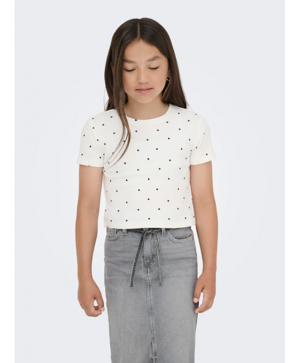 KIDS ONLY top i hvid med sorte hjerter til piger billede 7