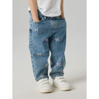 Name it MOM EMB JEANS i blå denim med sløjfer til piger