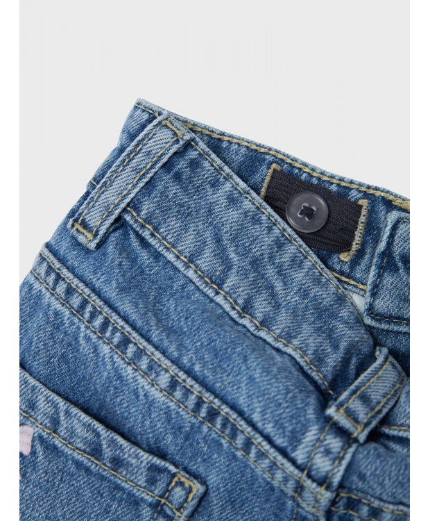 Name it MOM EMB JEANS i blå denim med sløjfer til piger billede 7