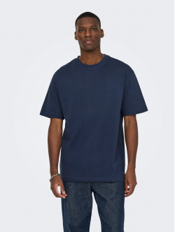 ONLY & SONS relaxed-fit T-shirt i Blue Nights til herre