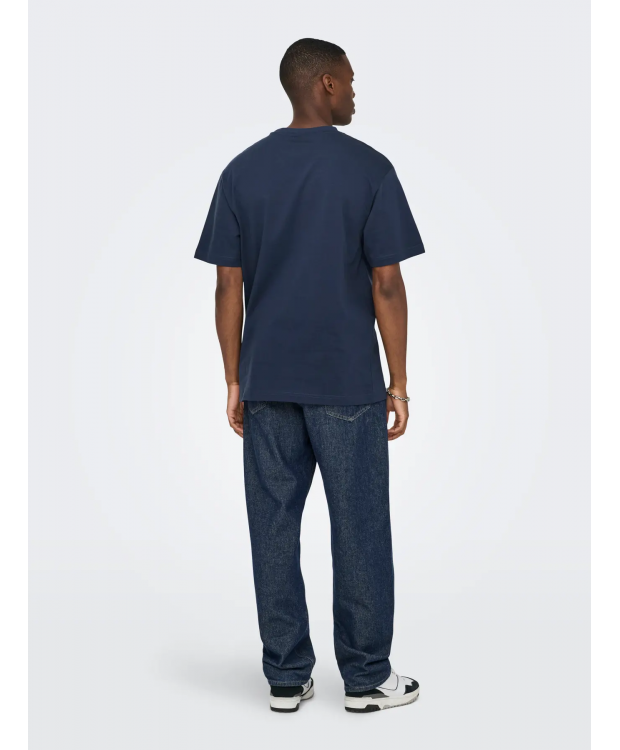 ONLY & SONS relaxed-fit T-shirt i Blue Nights til herre billede 4
