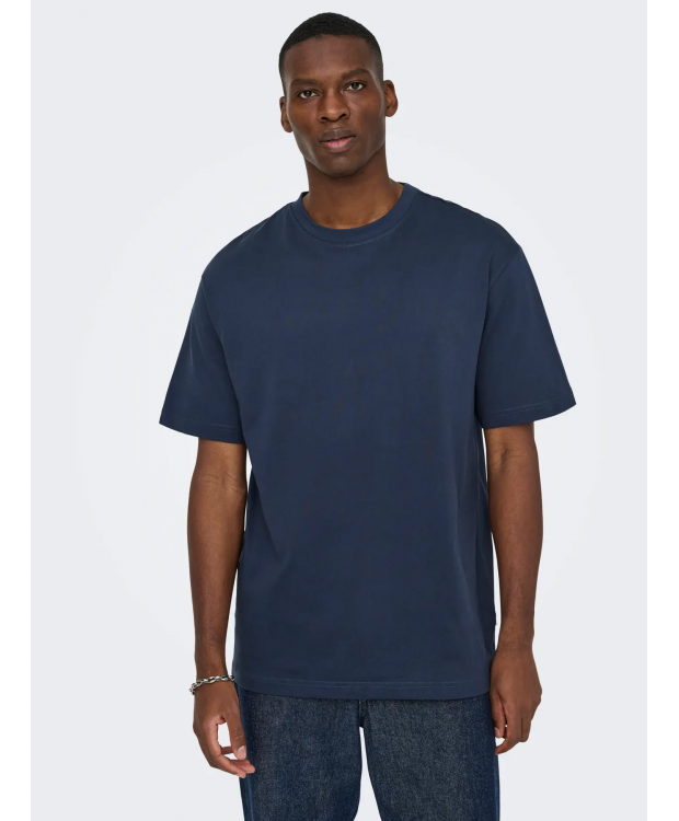 ONLY & SONS relaxed-fit T-shirt i Blue Nights til herre billede 6
