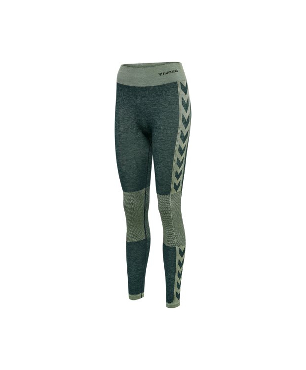 Hummel CLEA seamless mid waist tights Darkest Spruce/Basil Melange – OUTLET billede 1