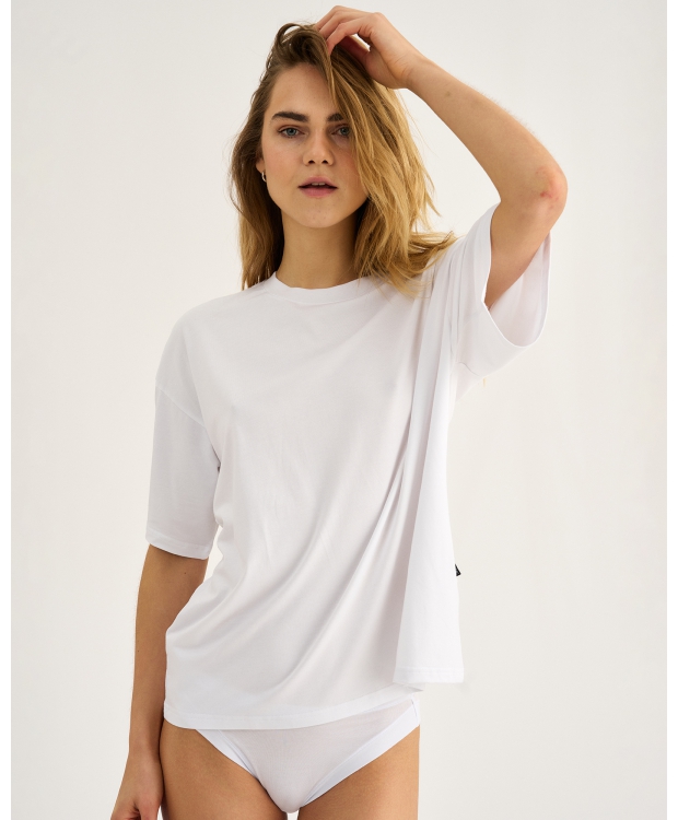 JBS of Denmark oversized bambus t-shirt i hvid billede 4
