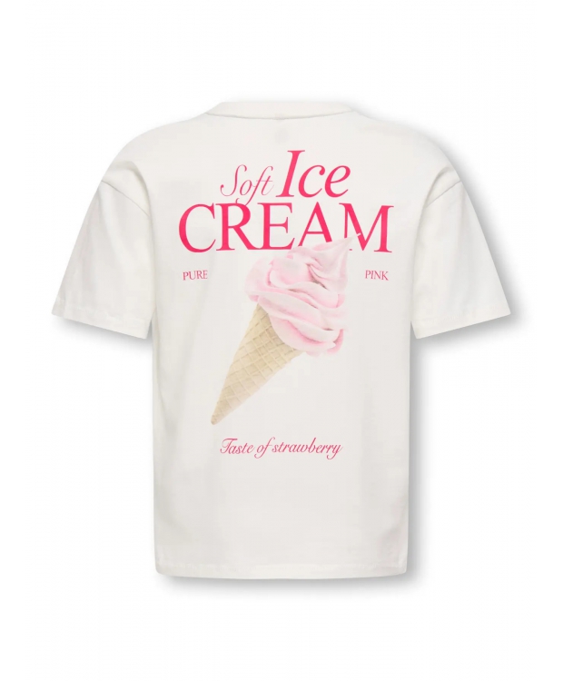 KIDS ONLY KOGHELEN T-shirt i hvid Icecream til piger billede 3