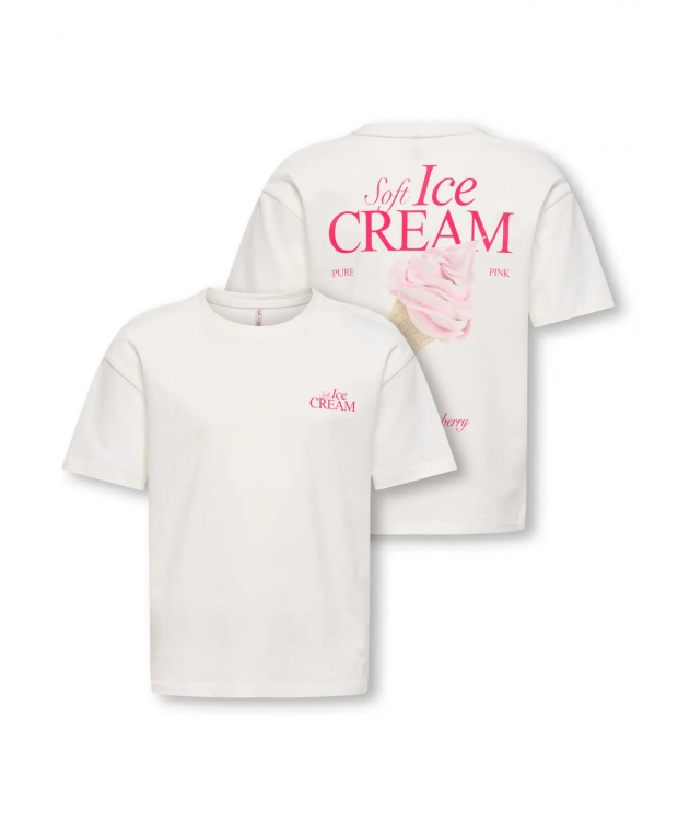 KIDS ONLY KOGHELEN T-shirt i hvid Icecream til piger billede 8