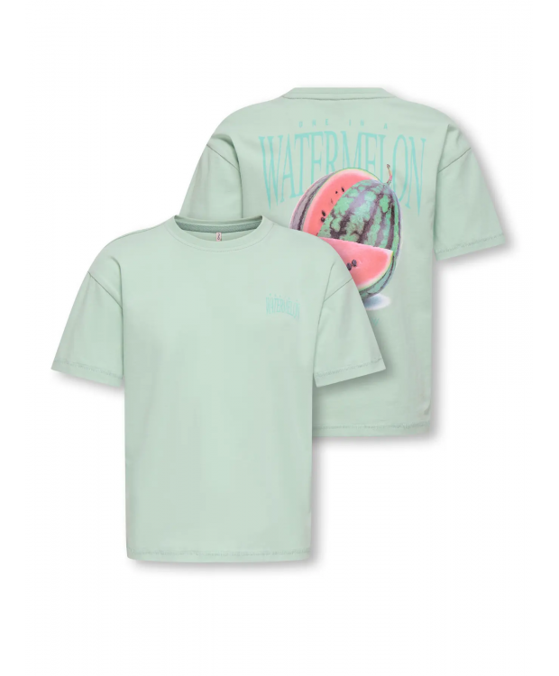 KIDS ONLY KOGHELEN T-shirt i Aqua Foam Watermelon til piger billede 8