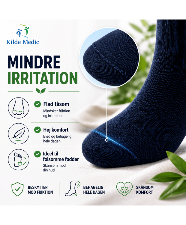 Kilde Comfort diabetes bambusstrømper sort unisex billede 4