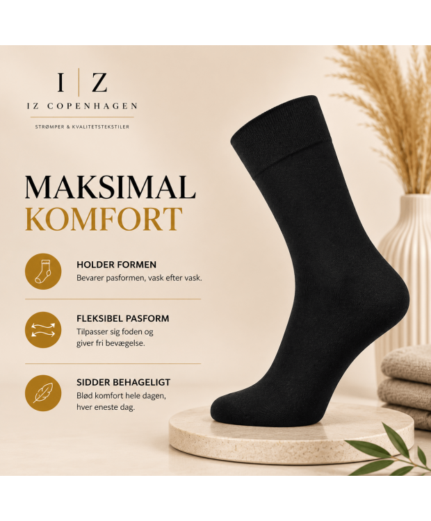 iZ Copenhagen Ultra Soft Bambusstrømper i Sort – Premium Collection billede 2
