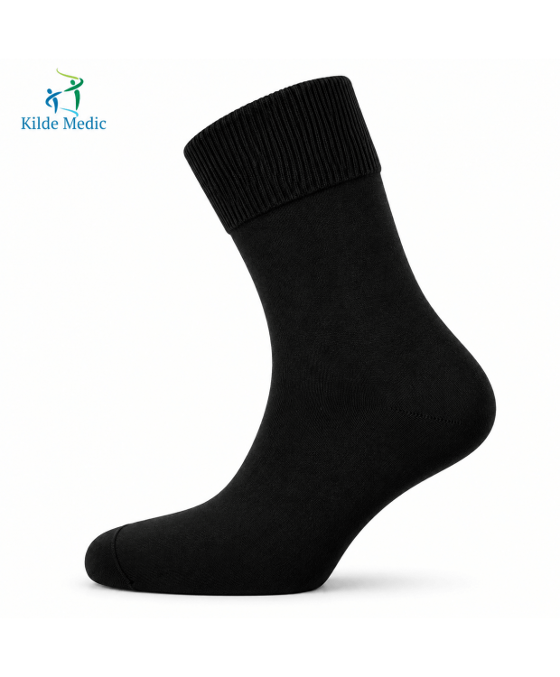 Kilde Comfort diabetes bomuldsstrømper sort unisex billede 1