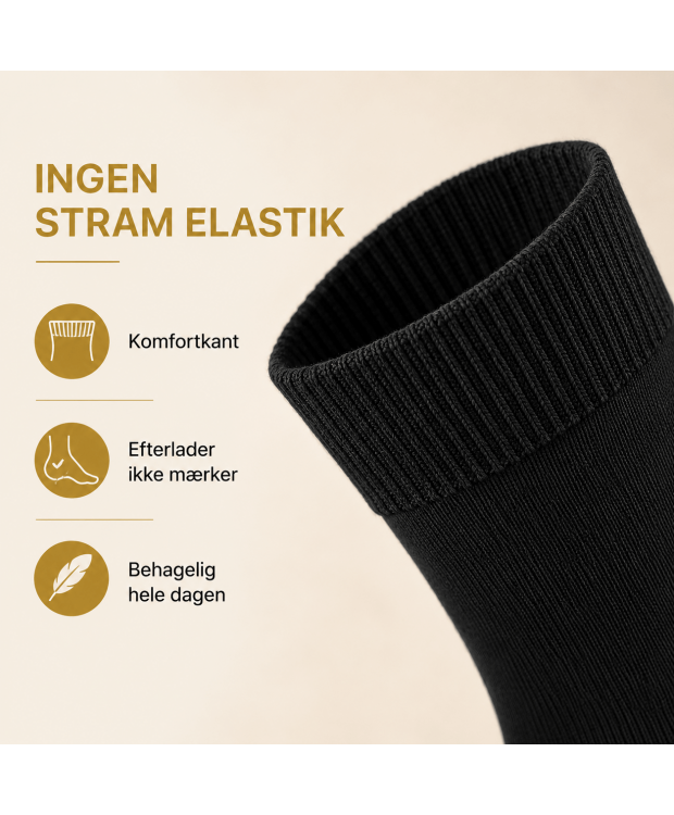 Kilde Comfort diabetes bomuldsstrømper sort unisex billede 6