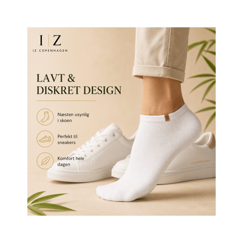 iZ Sock Luxury bambus-ankelstrømper hvid unisex billede 2