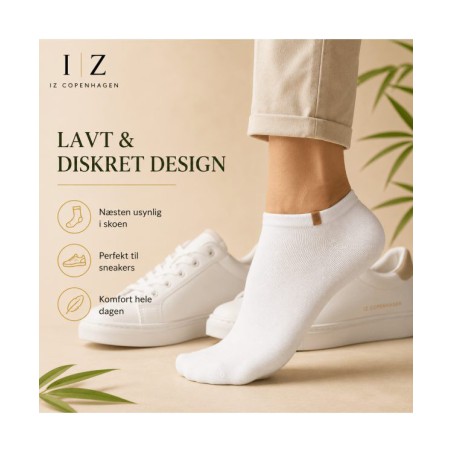 iZ Sock Luxury bambus-ankelstrømper hvid unisex