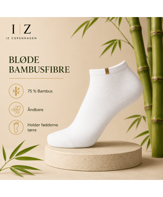 iZ Sock Luxury bambus-ankelstrømper hvid unisex billede 4
