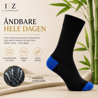 iZ Sock bambusstrømper sort/blå, unisex