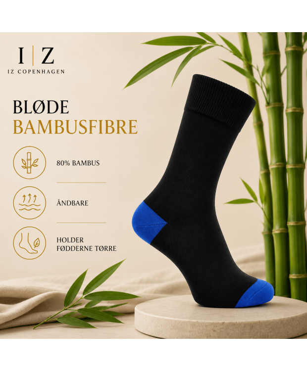 iZ Sock bambusstrømper sort/blå, unisex billede 3
