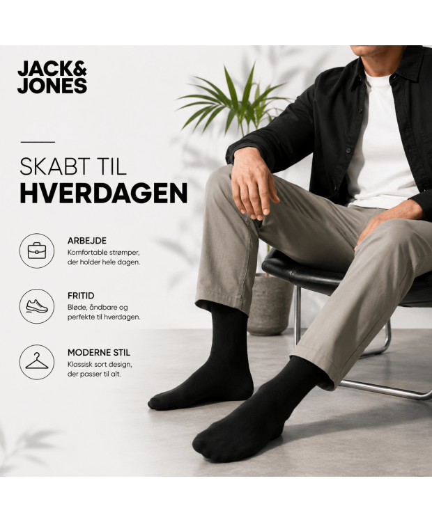 Jack & Jones Premium bambusstrømper 5-pak sort herre – Onesize billede 4